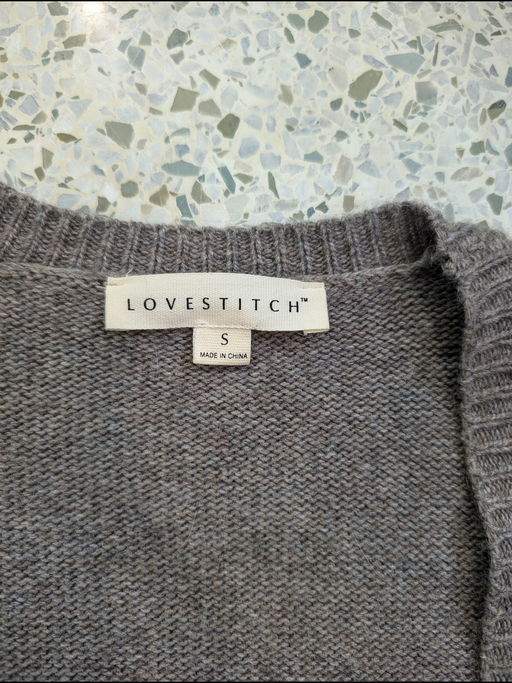 Lovestitch Gray Wrap-Front V-Neck Sweater - Picture 4 of 7